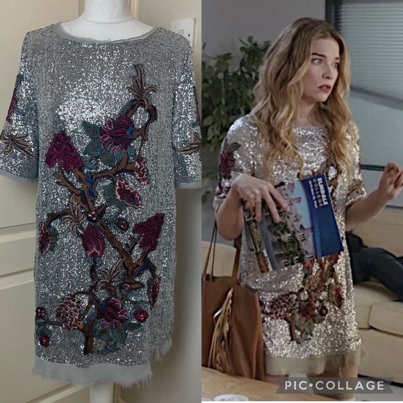 Dresses & Skirts - RARE ASO Alexis in Schitt’s Creek Zara Sequin Size Medium Embroidered Dress TV